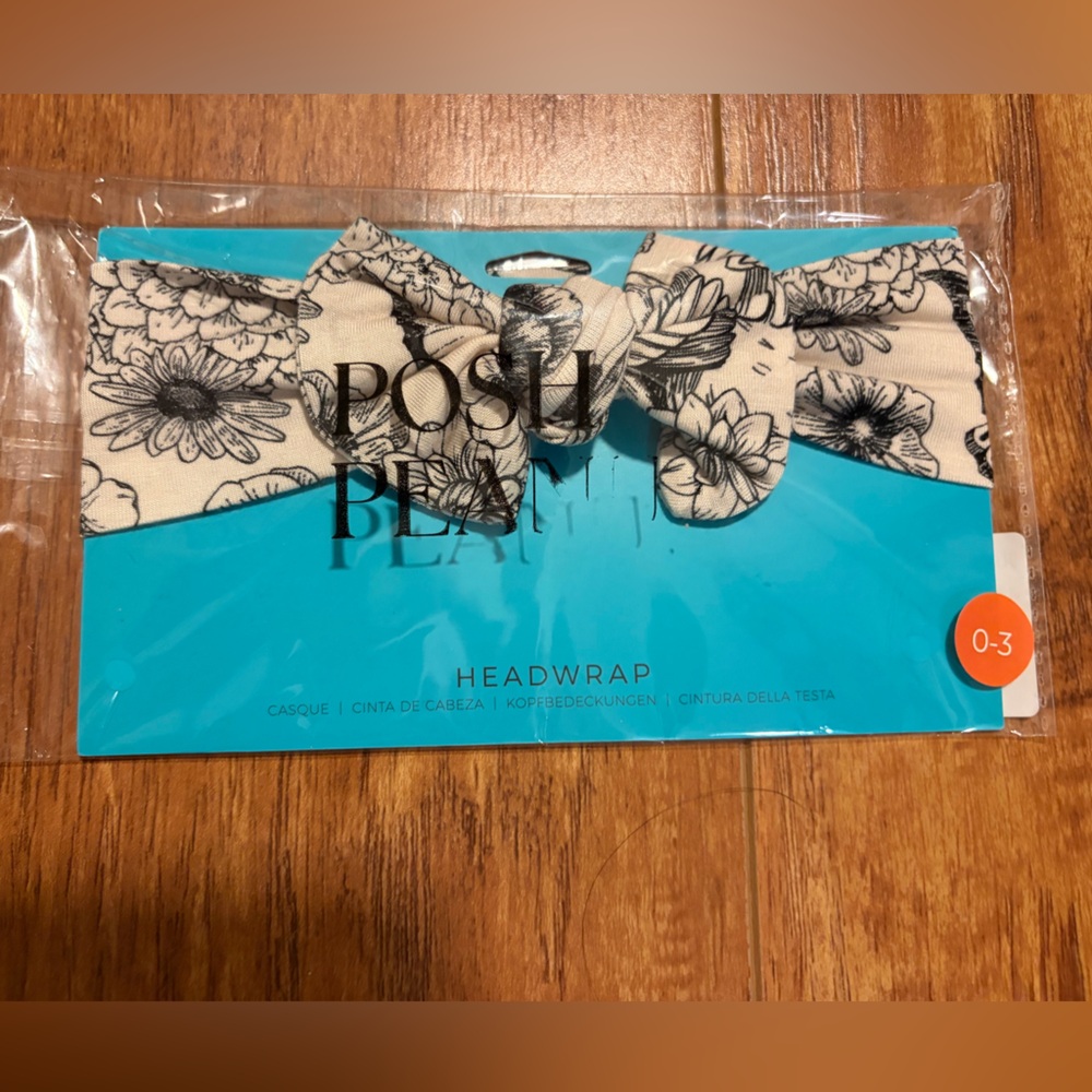 POSH PEANUT | JUNIE print HEADWRAP | White/Black
